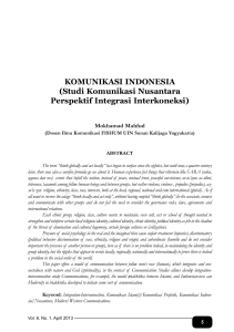 KOMUNIKASI INDONESIA (Studi Komunikasi Nusantara Perspektif