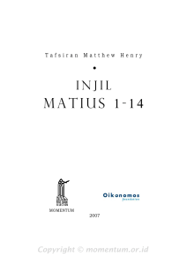 Matius 1-14 - Momentum Christian Literature