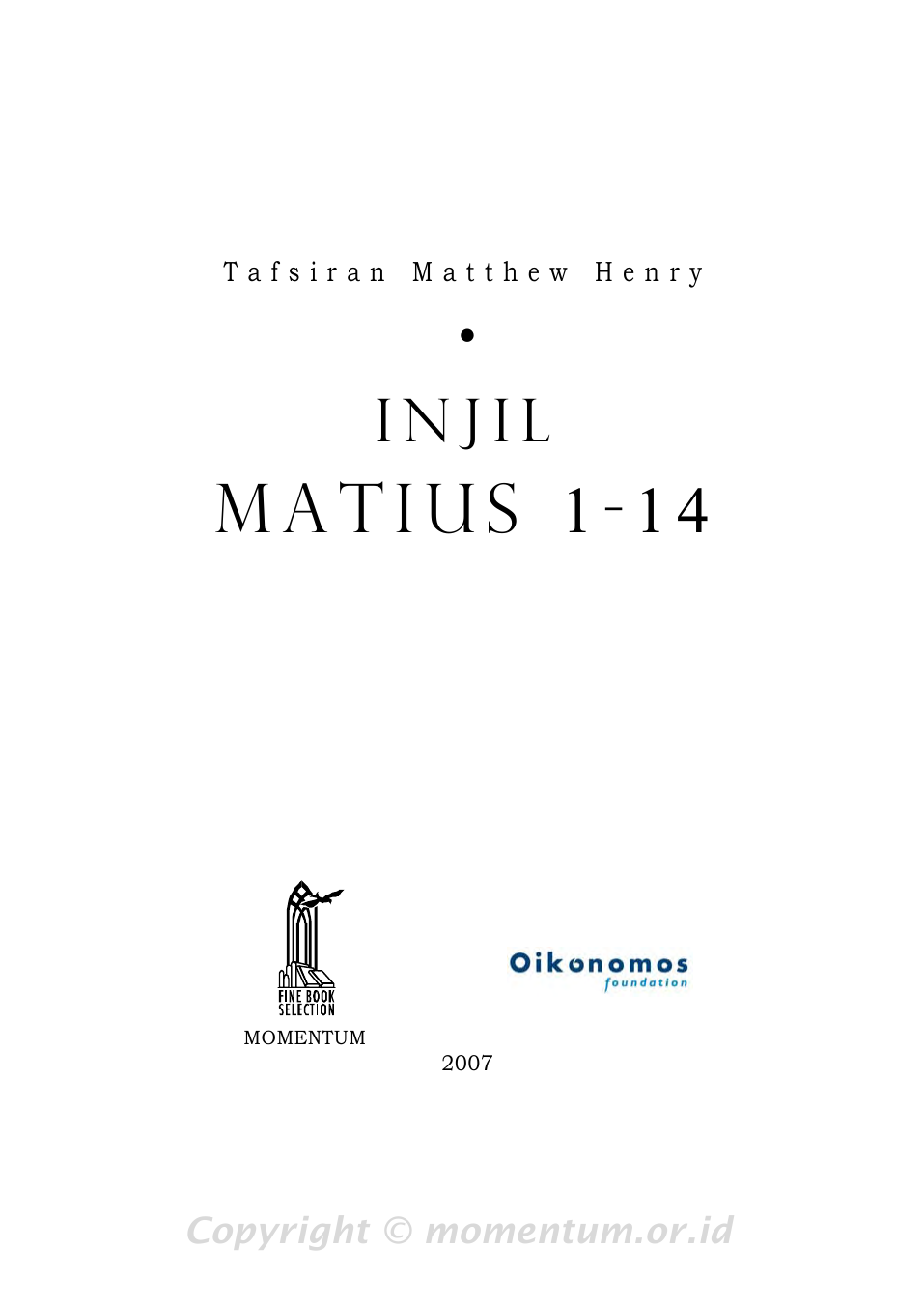 Matius 1 14 Momentum Christian Literature