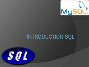 Introduction SQL : DDL