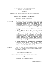 undang-undang republik indonesia nomor 27 tahun 2007