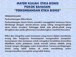 1. Etika Bisnis - PENDAHULUAN