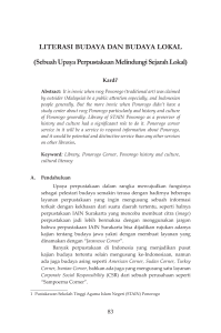 LITERASI BUDAYA DAN BUDAYA LOKAL (Sebuah