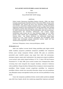 MANAJEMEN SISTEM PEMBELAJARAN DI SEKOLAH Oleh Dr