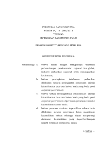 1 - peraturan bank indonesia nomor 14/ 8 /pbi/2012 tentang