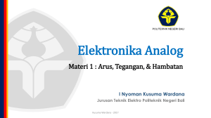 Elektronika Analog - I Nyoman Kusuma Wardana