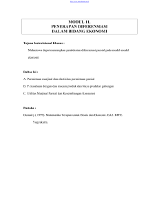 MODUL 11. PENERAPAN DIFERENSIASI DALAM BIDANG EKONOMI