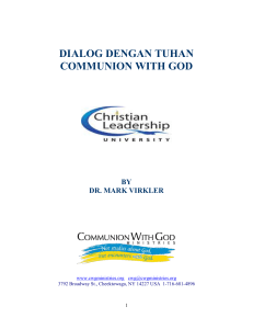 dialog dengan tuhan - Communion with God Ministries