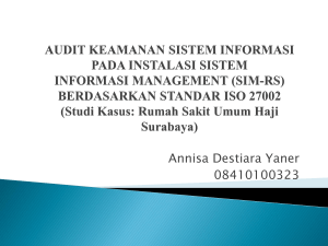 Audit Keamanan Sistem Informasi pada INSTaLASI sistem
