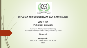 DIPLOMA PSIKOLOGI ISLAM DAN KAUNSELING WPK 513 Prinsip