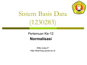 Normalisasi - E Learning UPN Veteran Yogyakarta