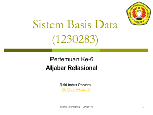 Aljabar Relasional File - E Learning UPN Veteran Yogyakarta