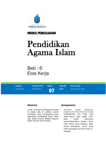 E. Etika Kerja dalam Islam
