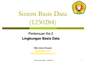 Lingkungan Basis Data - E Learning UPN Veteran Yogyakarta