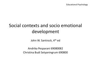 Social contexts and socio emotional development