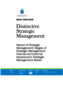 Nature of the Strategic Management