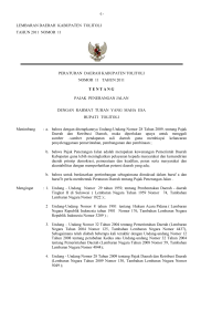 Peraturan Daerah Kabupaten Tolitoli Nomor 11 Tahun 2011