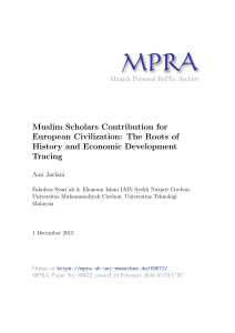 Muslim Scholars Contribution for European Civilization: The Roots