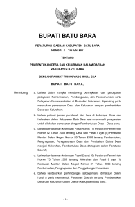 peraturan desa - Pemerintah Kabupaten Batu Bara