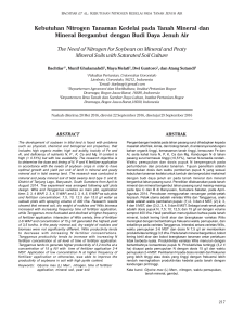 Kebutuhan Nitrogen Tanaman Kedelai pada Tanah Mineral dan