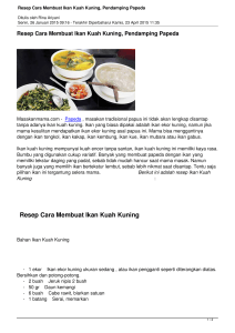 Resep Cara Membuat Ikan Kuah Kuning