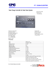 Solar Charge Controller for Solar Home System