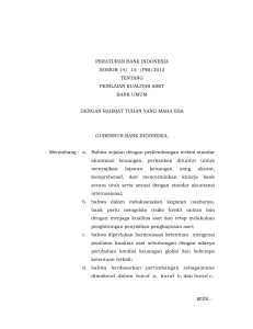 15 /pbi/2012 tentang penilaian kualitas aset bank umum