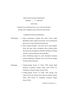 Peraturan Bank Indonesia Nomor 1/9/PBI/1999 tentang