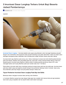 5 Imunisasi Dasar Lengkap Terbaru Untuk Bayi