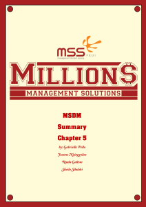MSDM Summary Chapter 5