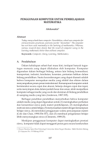 PenggUnAAn kOMPUTeR UnTUk PeMBelAJARAn MATeMATIkA