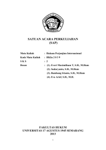 Hukum Perjanjian Internasional - Fakultas Hukum Untag Semarang