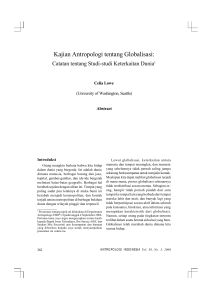 Kajian Antropologi tentang Globalisasi