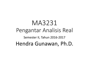 MA3231 Pengantar Analisis Real