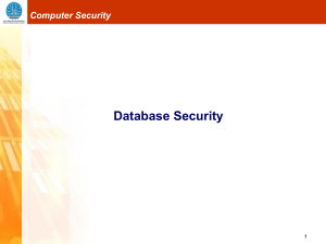 Computer Security Database Security