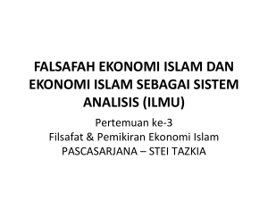 Falsafah Ekonomi Islam dan Ekonomi Islam sebagai sistem analysis