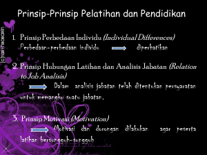 Prinsip-Prinsip Pelatihan dan Pendidikan Perbedaan