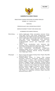 Peraturan Daerah Provinsi Sulawesi Tengah Nomor 5 Tahun 2014