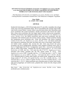 KETAHANAN PANAS CEMARAN Escherichia coli