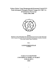 Faktor-Faktor Yang Mempengaruhi Konsumsi Listrik PLN Pada