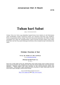 Tuhan Hari Sabat [031b] - Jemaat-jemaat Allah Al Masehi