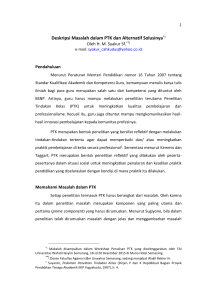 Deskripsi Masalah PTK dan Solusi (Drs. HM. Syakur Sf., M.Ag.)