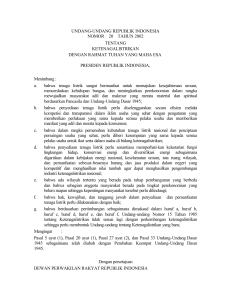 Undang-undang No.20 Tahun 2002 Tentang Ketenagalistrikan