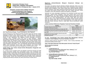 Proyek Pembangunan Jalan Regional Kabupaten Bulungan dan