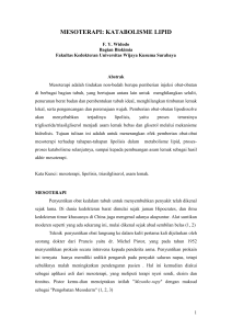Mesoterapi: Katabolisme Lipid - Journal Universitas Wijaya Kusuma
