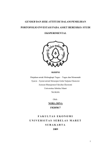 gender dan risk attitude dalam pemilihan portofolio investasi pada