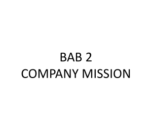 bab 2 company mission