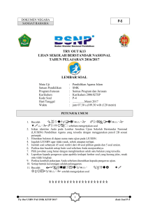 SOAL TRY OUT USBN PAI SMK KTSP 2017