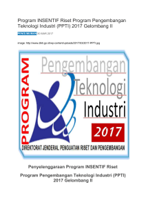 Program Intensif Riset Program Pengembangan Teknologi Industri