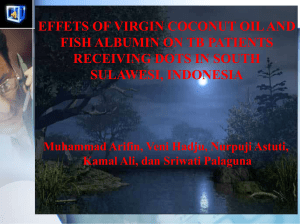 effets of virgin coconut oil and fish albumin on tb patients receiving